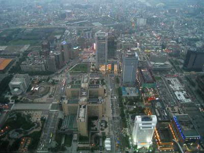 View of Taipei from the 101,夕方の台北101